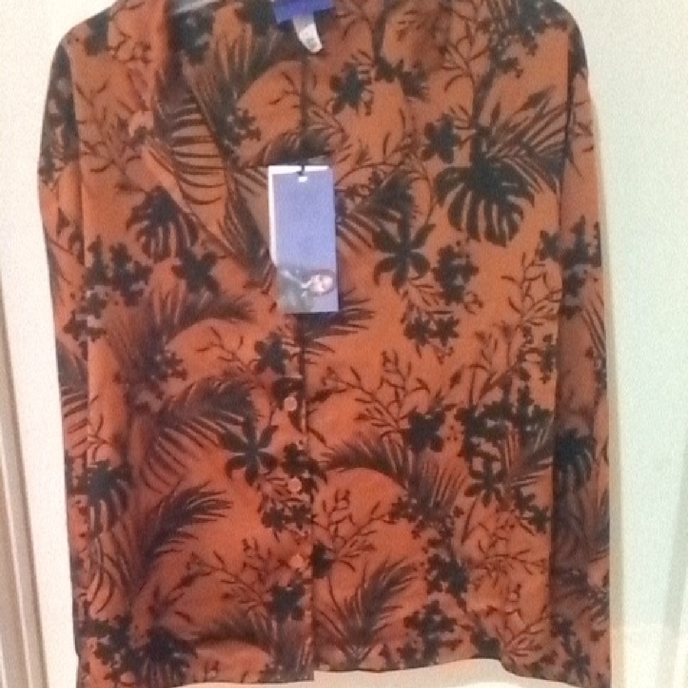 Floral Black and Brown Women's Blouse